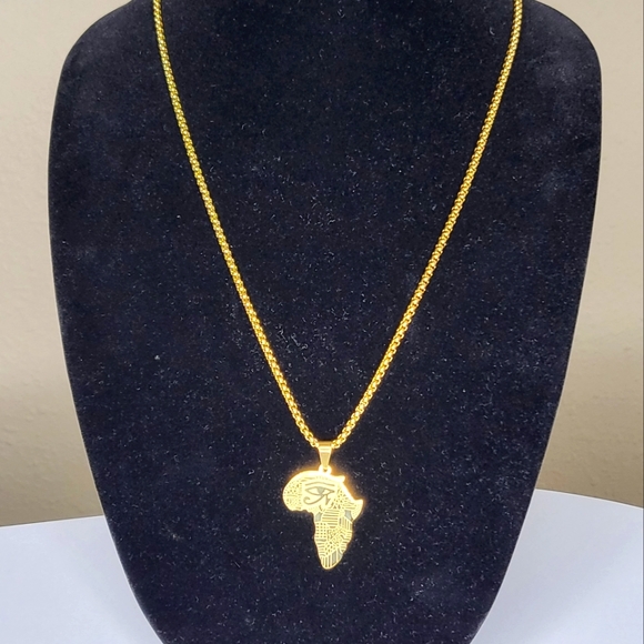 Egyptian Eye Continent Pendant Necklace - Picture 2 of 10